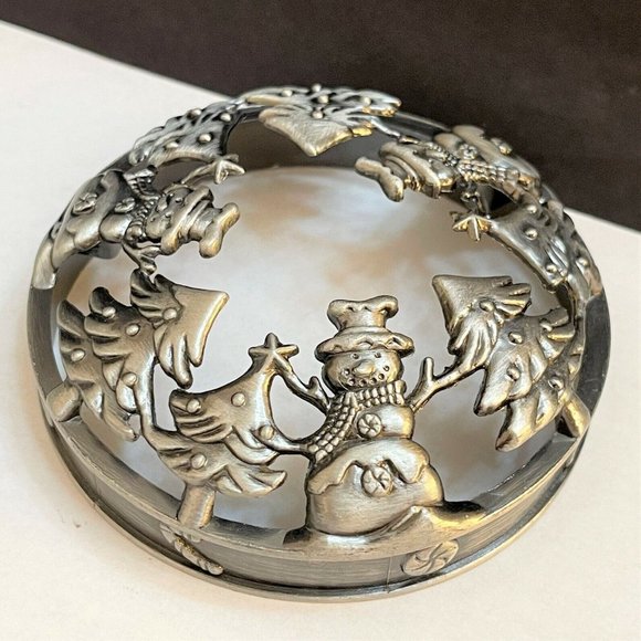 Yankee Candle Snowman Christmas Tree Illuma-Lid Large 22 oz Jar Topper Lid NEW - Picture 3 of 14